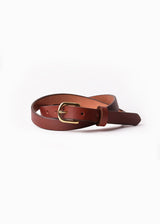 High Waist Leather Belt (3/4") - Brown