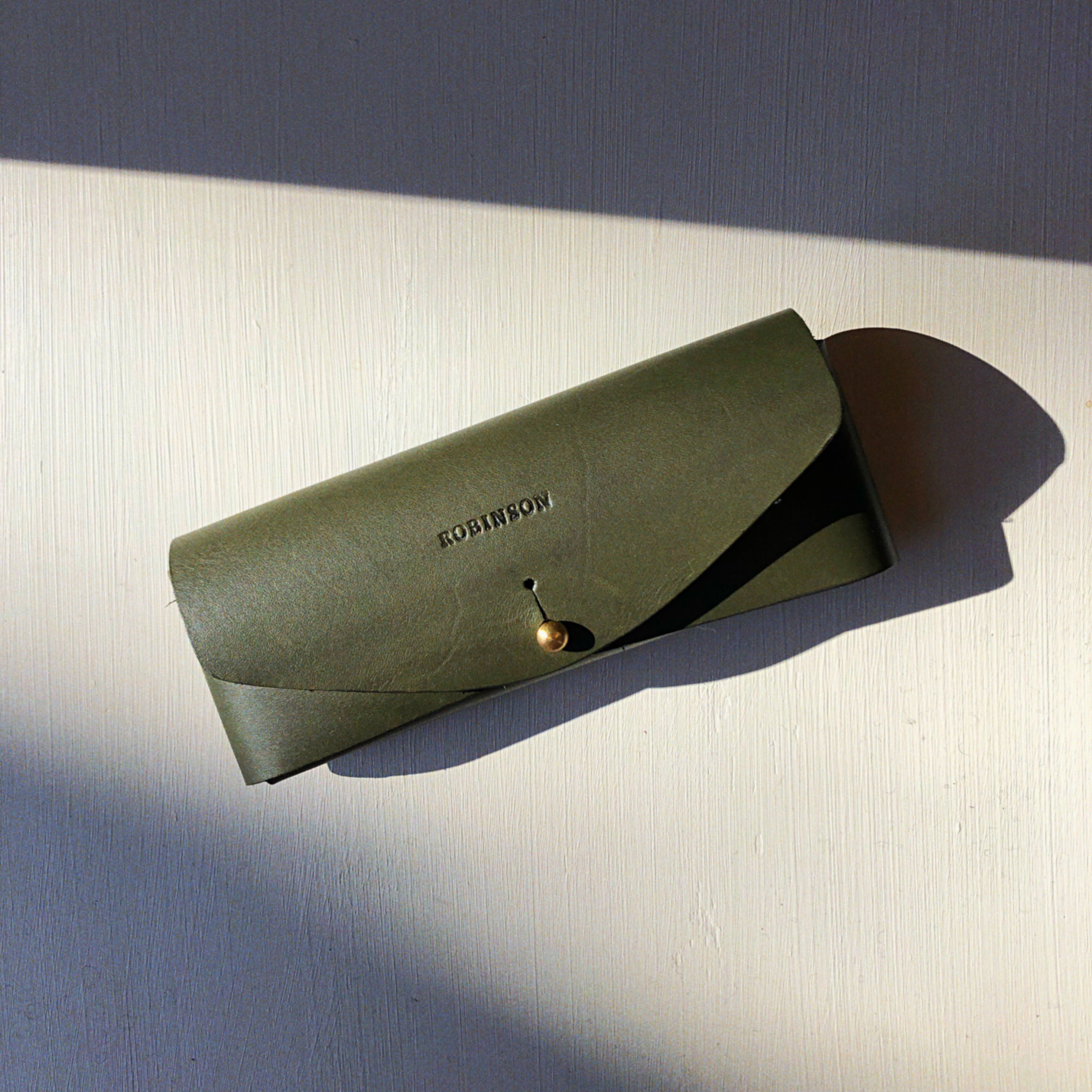 Leather Sunglasses Case - Green
