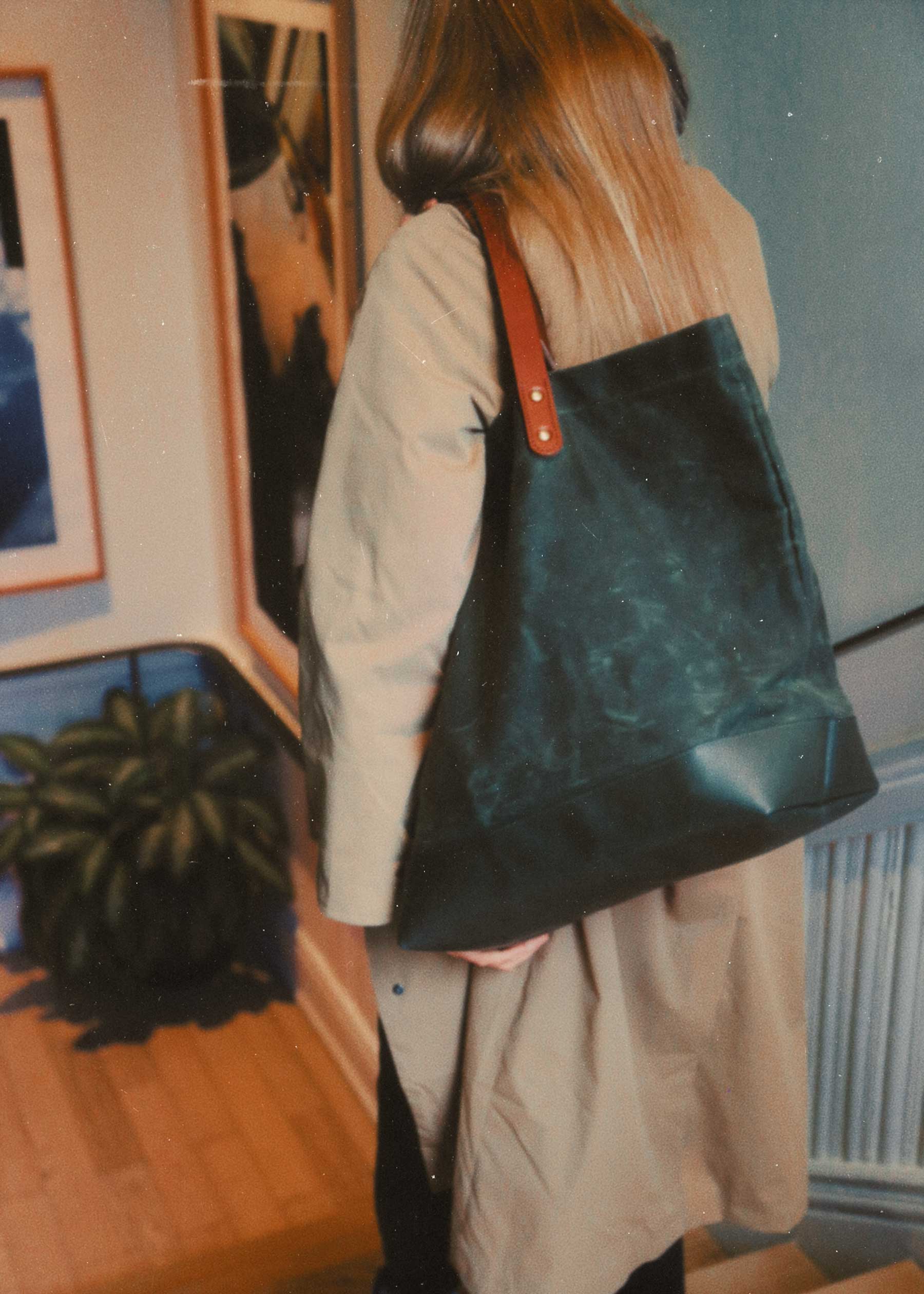 Wax Canvas Tote Bag (Large) ELENA