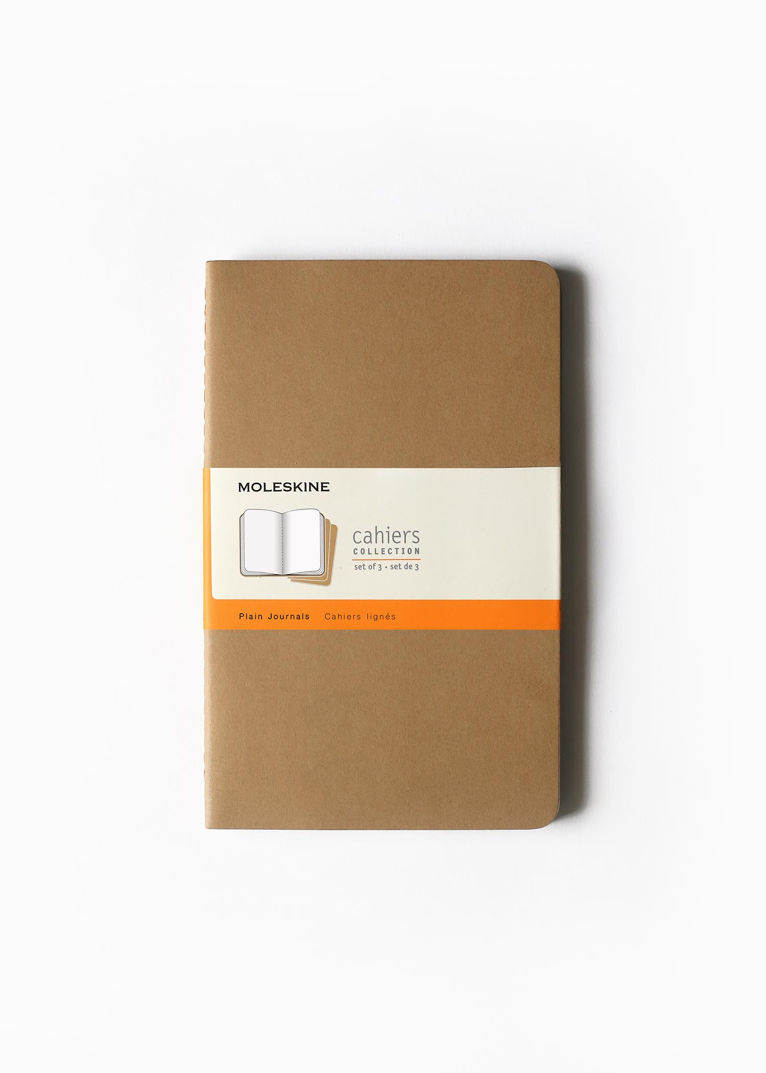 Moleskine Cahier Journals - Plain - 3 Packs - Large 5" x 8 1/4"