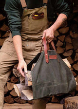 Porte-bûches en coton ciré - Vert Forêt