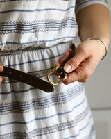 High Waist Leather Belt (3/4") - Black