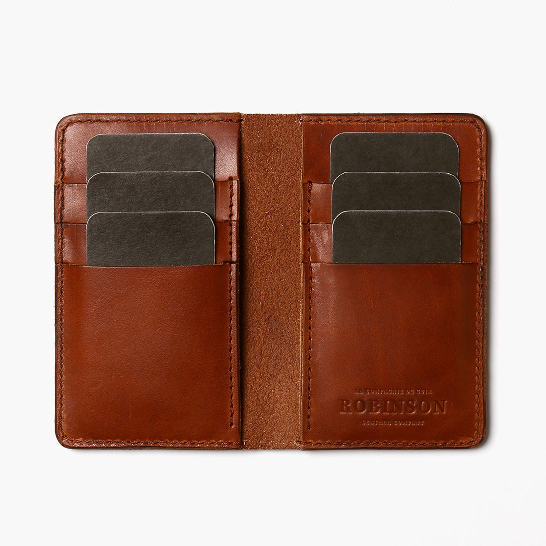 Vertical Leather Wallet 6 pockets (Brown)