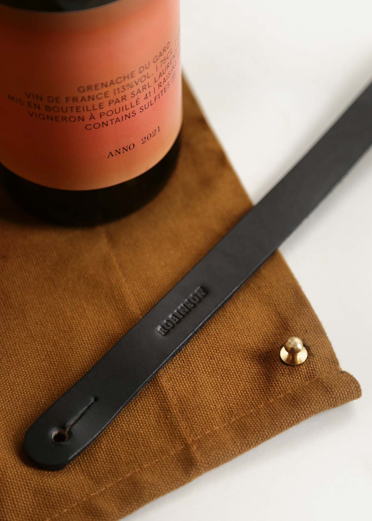 Twill Cotton Apron and Leather - Tan