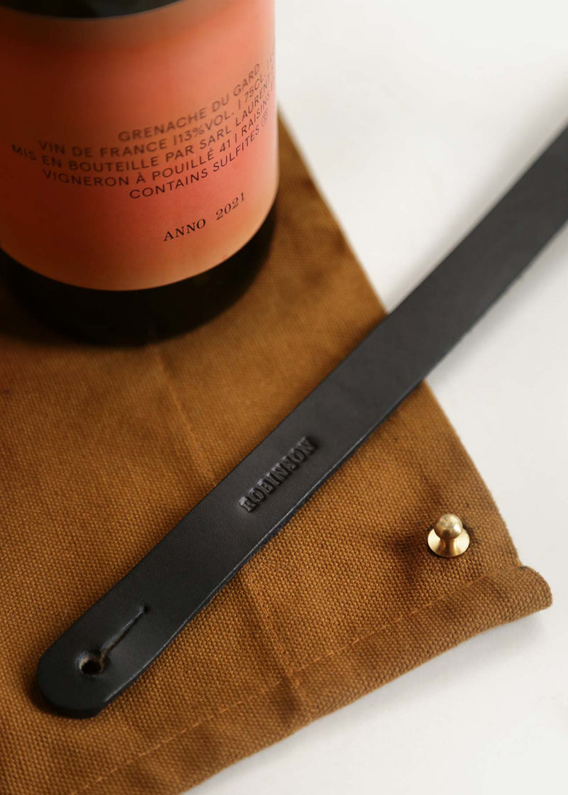 Twill Cotton Apron and Leather - Tan