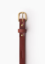 High Waist Leather Belt (3/4") - Brown