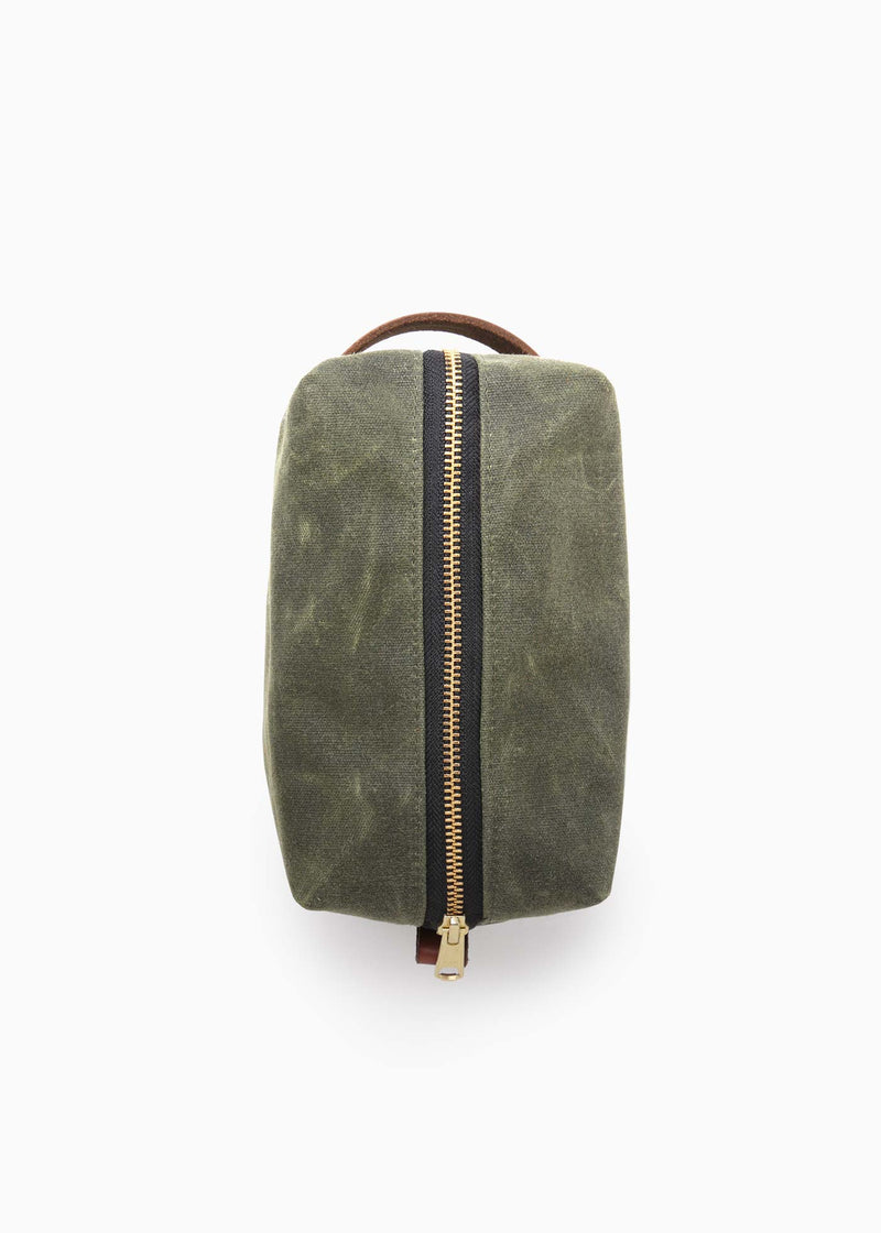 Wax canvas Dopp Kit - Green Forest