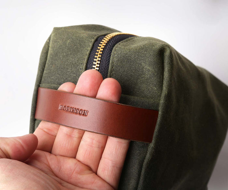 Wax canvas Dopp Kit - Green Forest