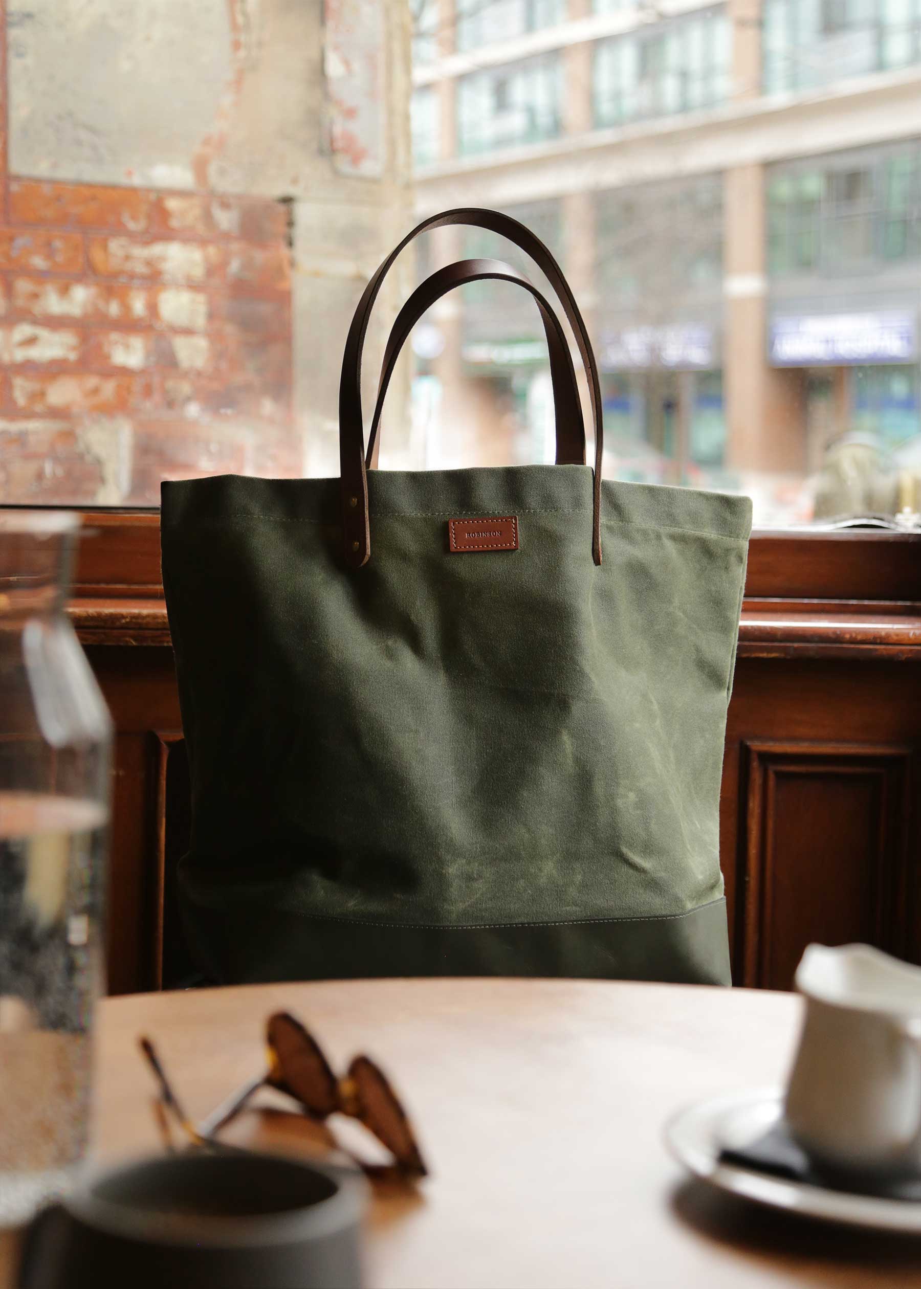 Wax Canvas Tote Bag (Large) ELENA