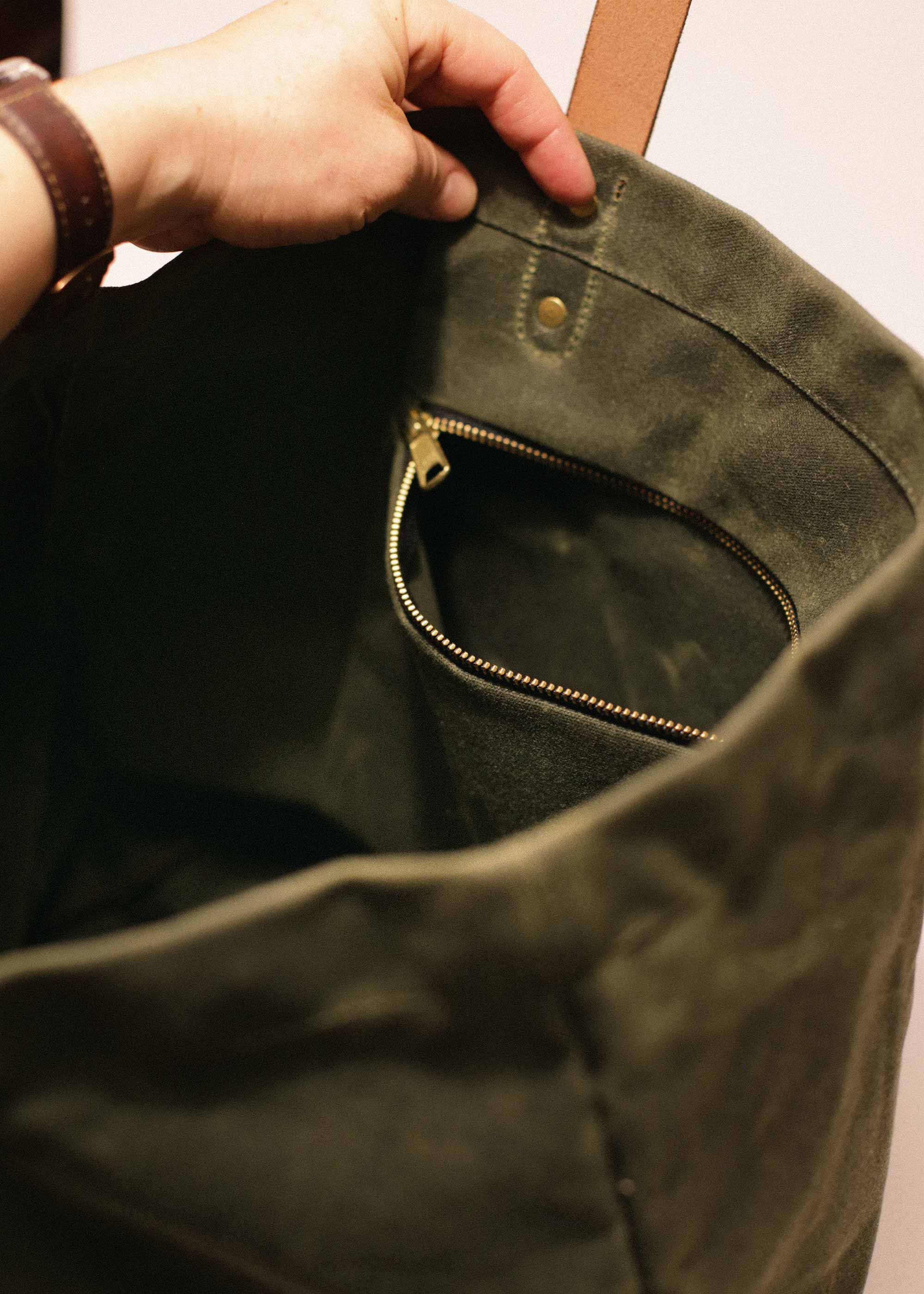 Wax Canvas Tote Bag (Large) ELENA