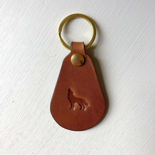 Porte-clés en cuir - Brun