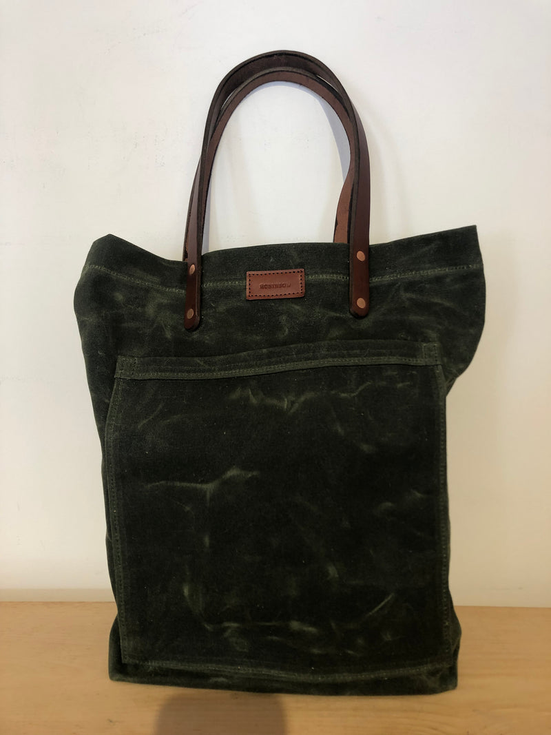 Wax Canvas Tote Bag - Green