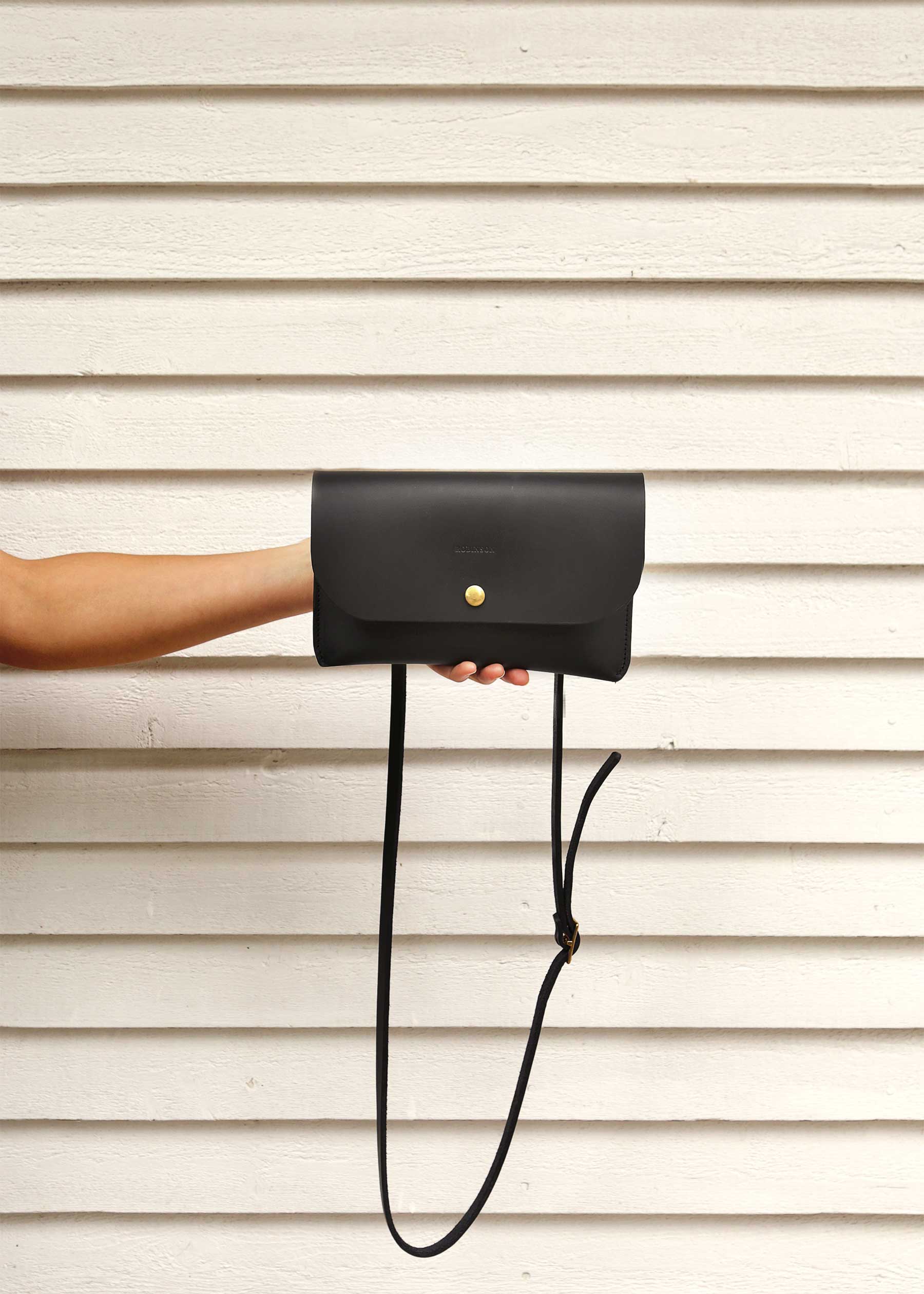 LOVAN - Leather Clutch - Black