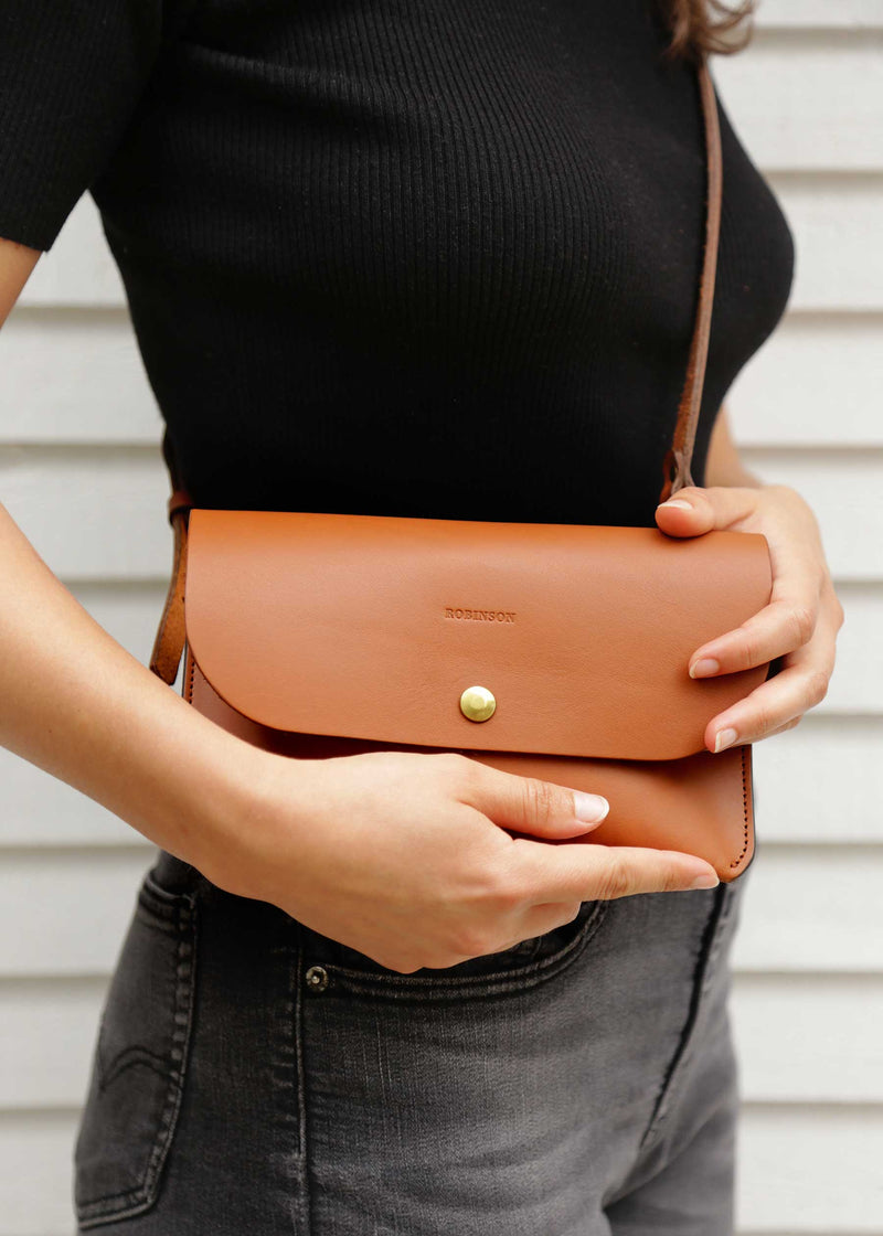 LØ - Petit sac bandoulière en cuir - Tan