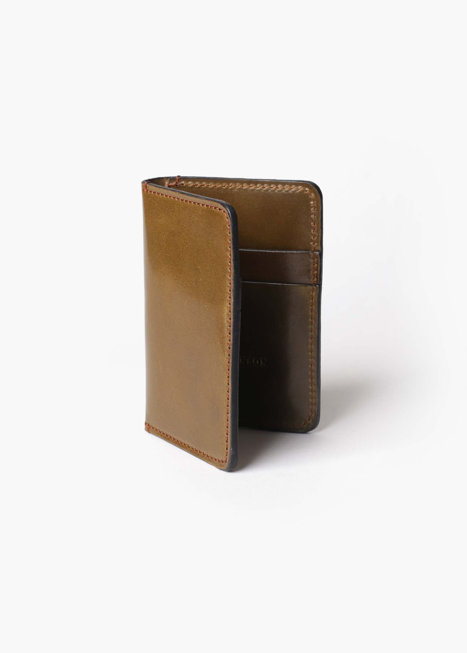 Vertical Leather Wallet 4 pockets (Green)