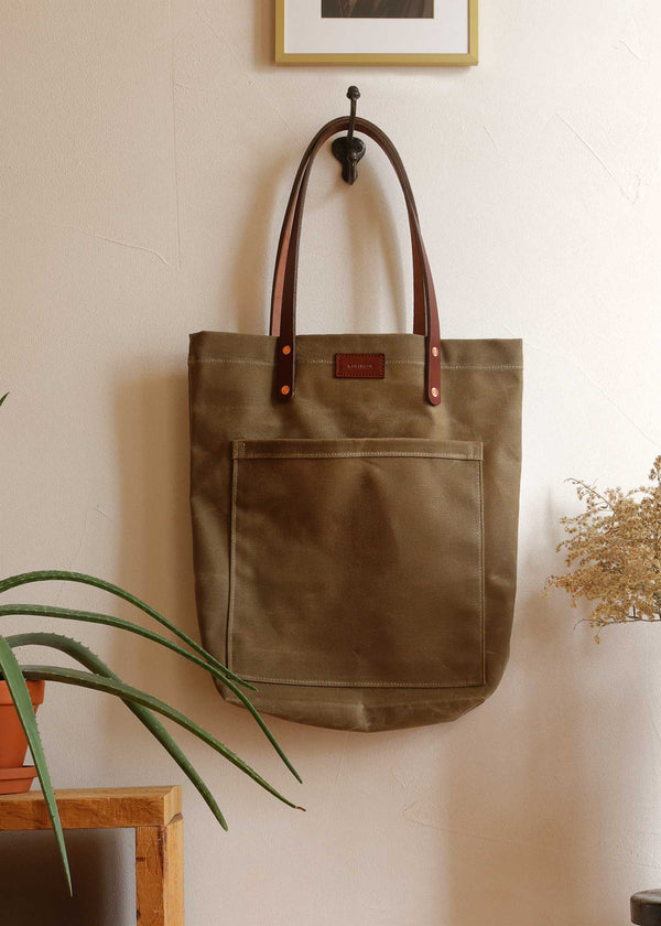 Fourre-tout en coton ciré - Beige