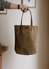 Wax Canvas Tote Bag - Beige