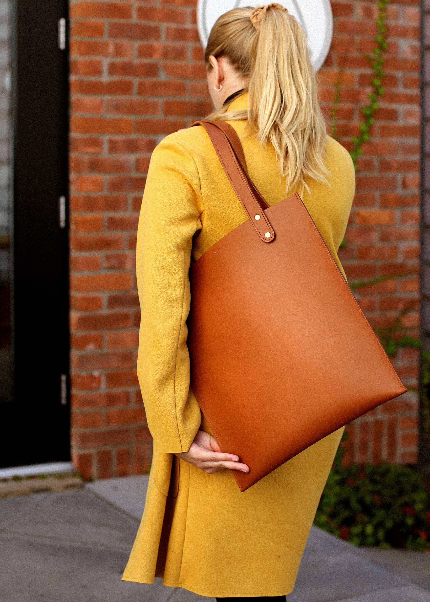 Amandine - Sac tote plat - Tabac