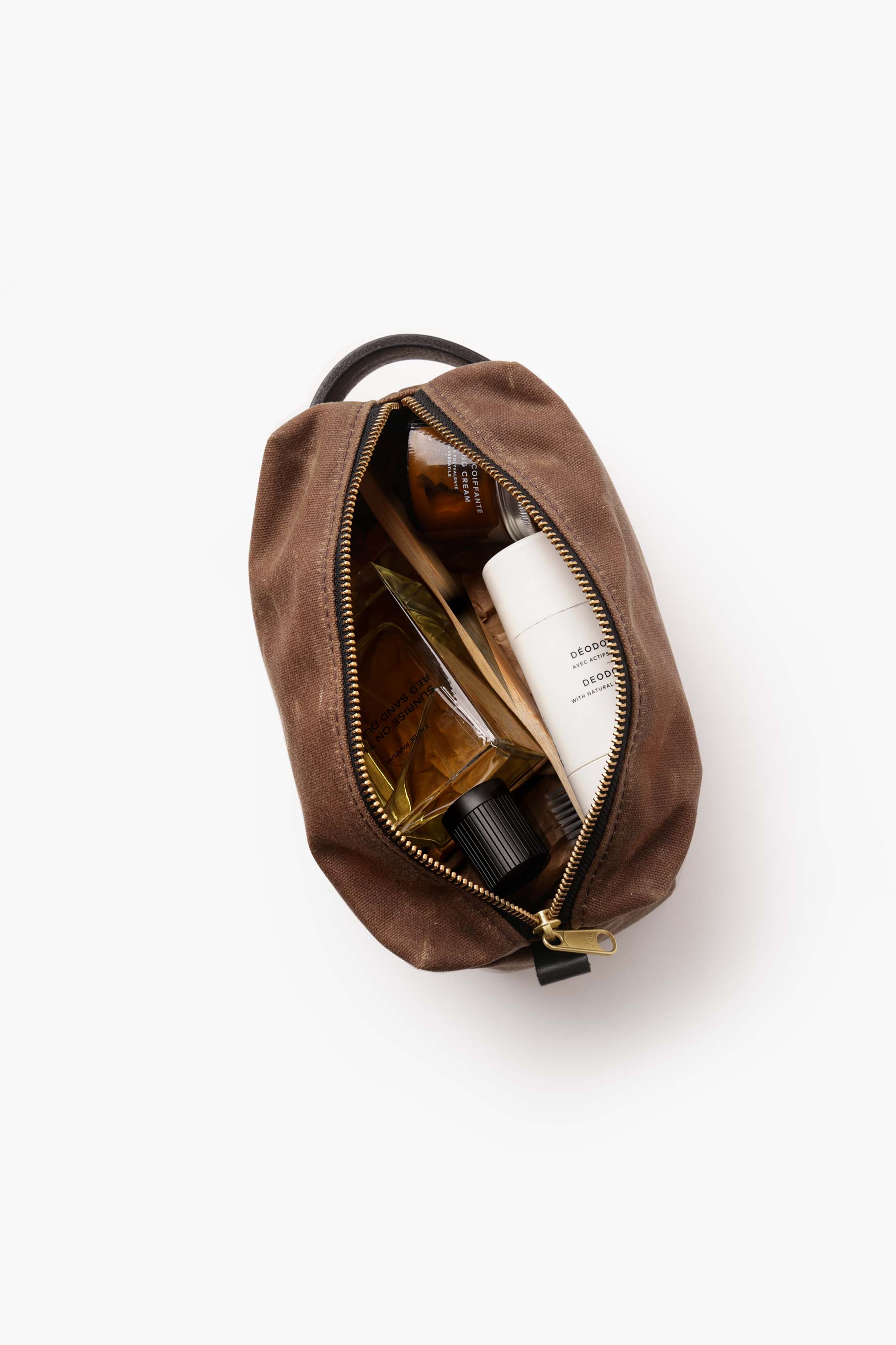 Trousse en coton ciré - Kaki