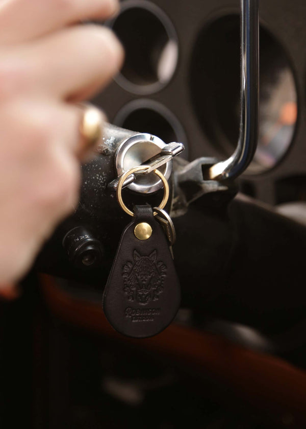 Porte-clés en cuir - Noir