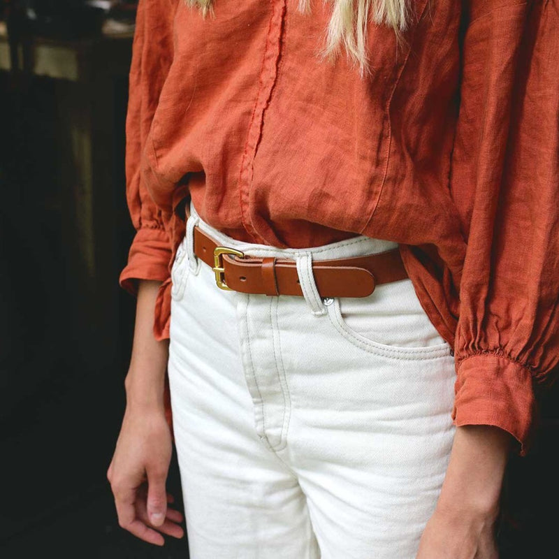 Ceinture mince 1" - Brun