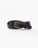 Skinny Leather Belt - Black