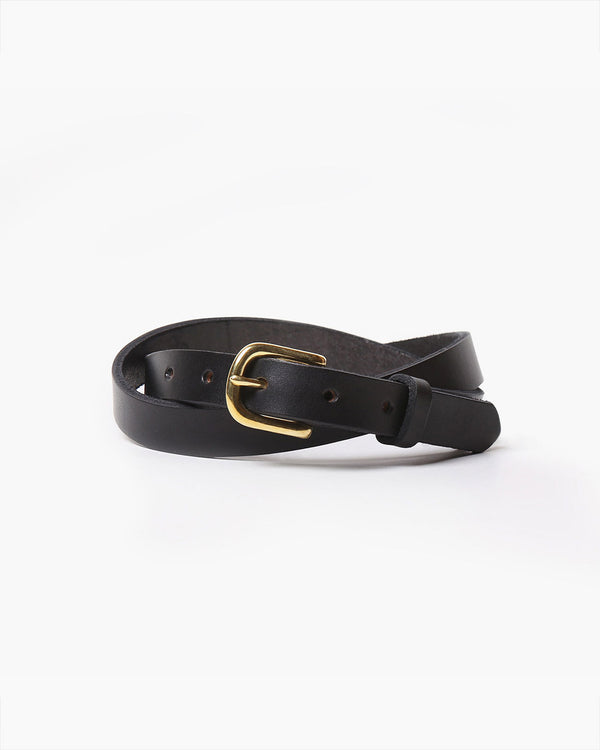 High Waist Leather Belt (3/4") - Black