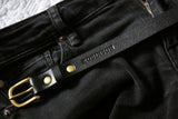 High Waist Leather Belt (3/4") - Black