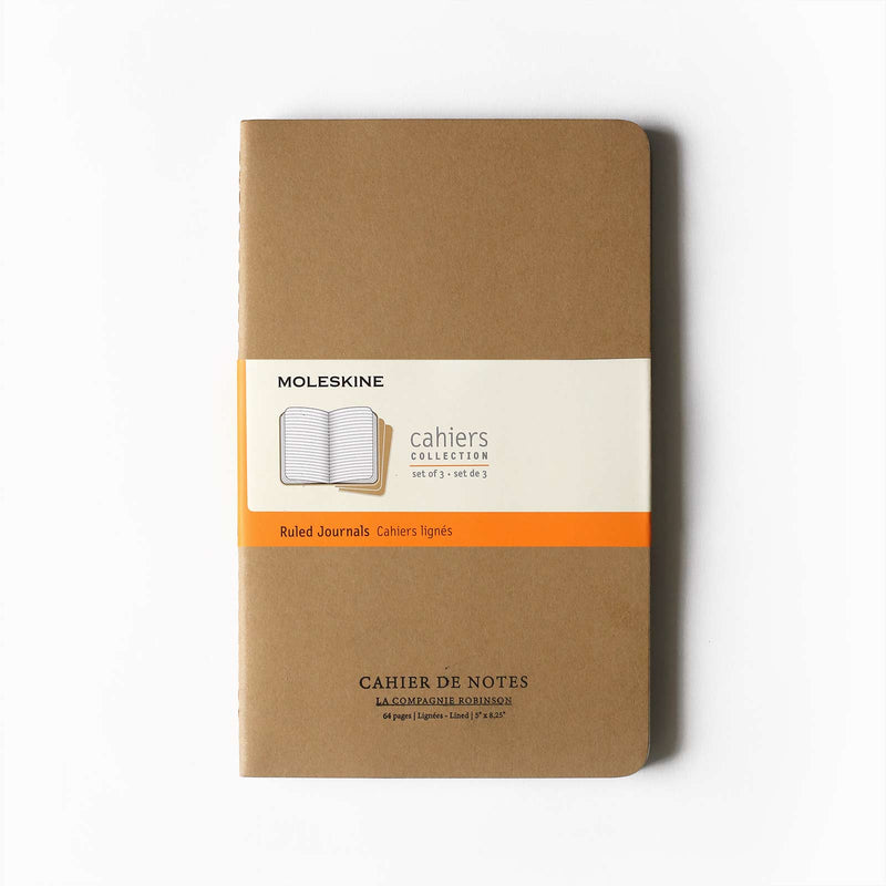 Moleskine Cahier Journal | Set of 3, Kraft Brown