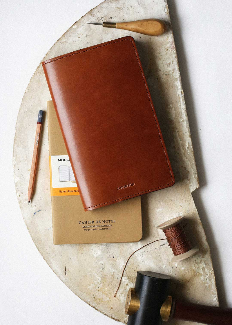 Moleskine Cahier Journal Leather Cover - Large - Brown