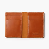 Vertical leather wallet - Whisky Tan