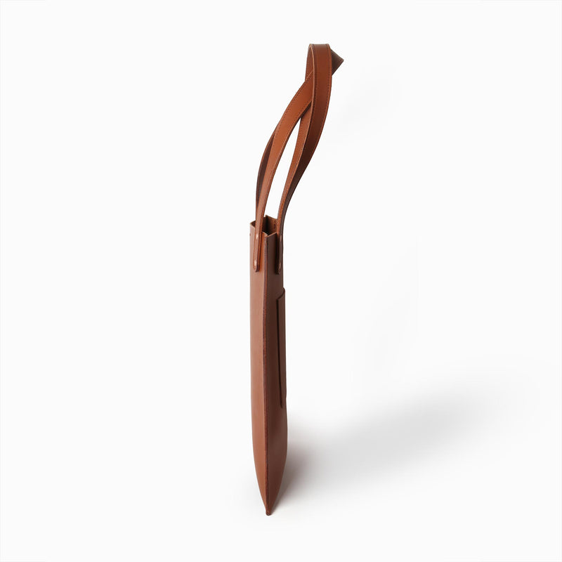 Amandine - Flat Tote Bag - Tobbaco