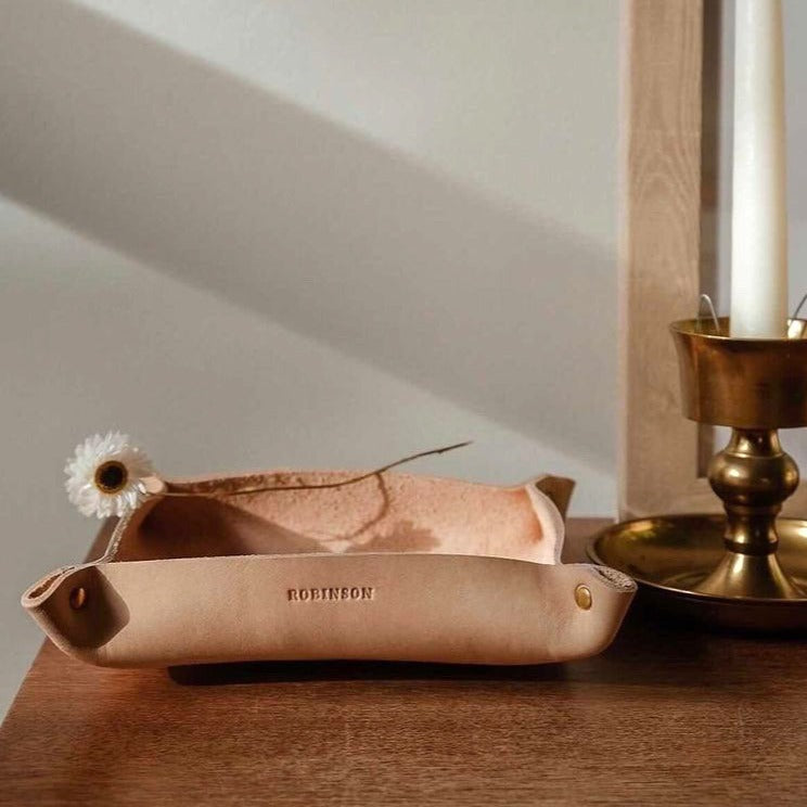 Leather Valet Tray - Natural