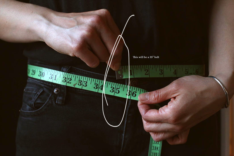 High Waist Leather Belt (3/4") - Black