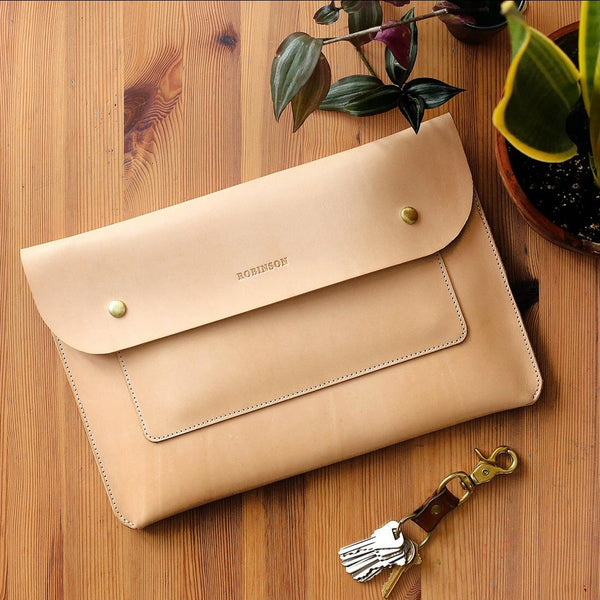 Laptop Leather Sleeve - Natural