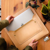 Laptop Leather Sleeve - Natural