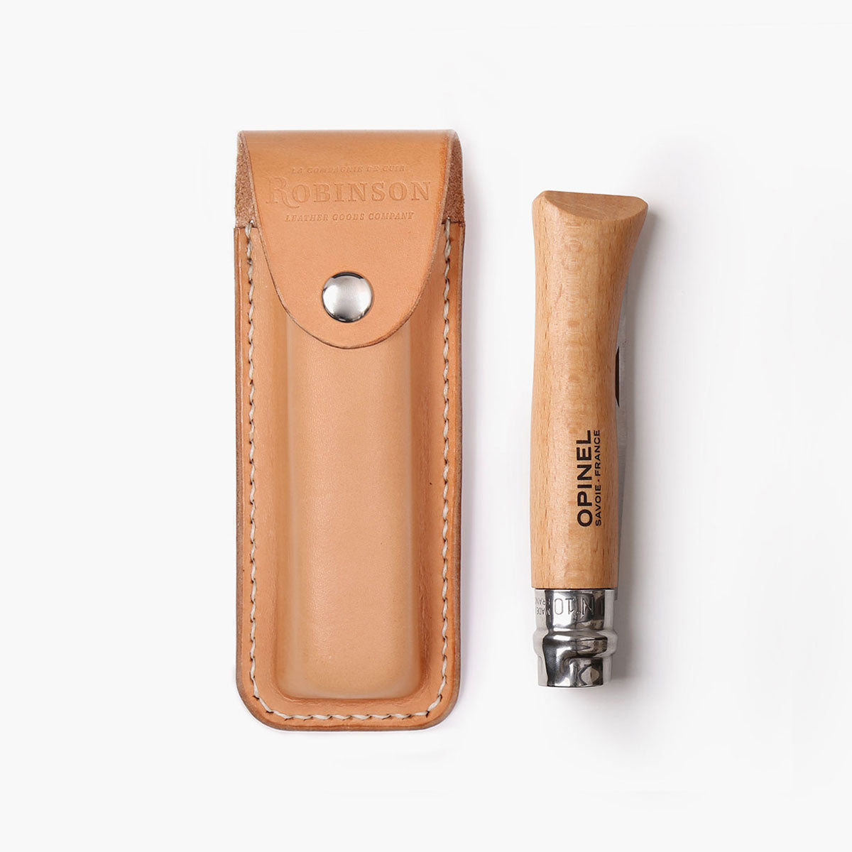 Opinel no.10 Harvest Knife Leather Sheath + Knife (combo)