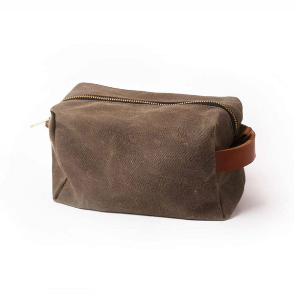 Wax canvas Dopp Kit - Khaki