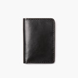 Vertical leather wallet - Black